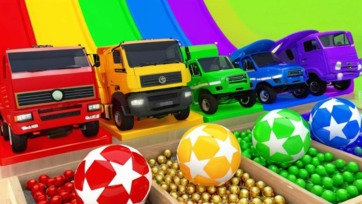 Learn Colors With Vehicles, Cars, Trucks, Motors, Toy Video for Kids